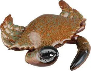 Cozumel Brown Stone Crab Figurine 6 Inches Ceramic