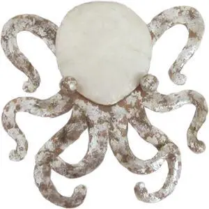 Shimmery Silvery Octopus Christmas Holiday Ornament