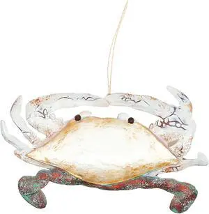 Sandy Bottom Crab Christmas Holiday Ornament Metal