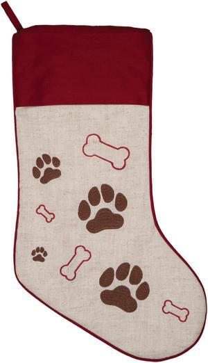 Dog Pawprints and Bones Family Pet Christmas Holiday Stocking