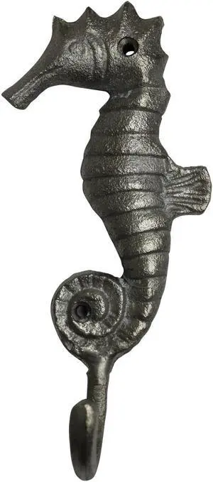 Seahorse Single Wall Hook Brushed Aluminum 8.25 Inches