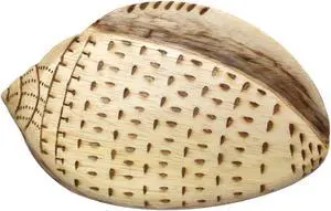 Cone Sea Shell Woodburned Panel Wood Board Wall Decor 8.75 Inch Hand Crafted
