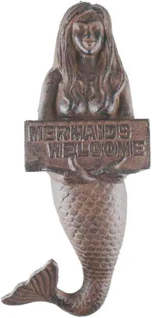Tropical Tiki  Cast Iron Ocean Mermaid Welcome Sign A2