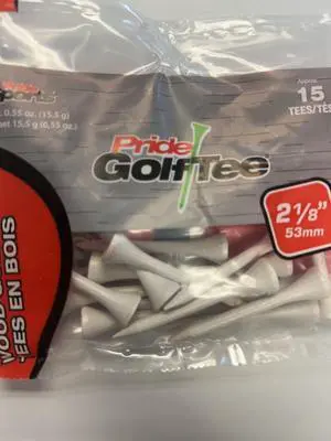 Pride Professional Tees White Wood Tee (2.1/8") 15pk Golf Tees