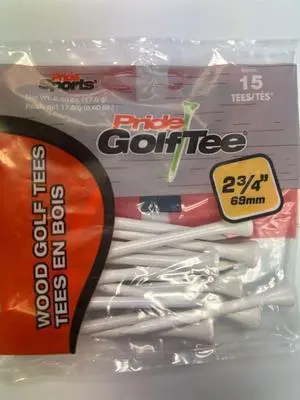 Pride Professional Tees White Wood Tee (2.75") 15pk Golf Tees