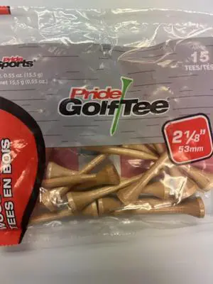 Pride Professional Tees Natural Wood Tee (2.1/8") 15pk Golf Tees