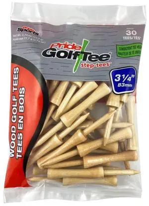 Pride Professional Step-tees (3 1/4") Natural 30pk Golf Tees
