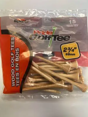 Pride Professional Tees Natural Wood Tee (2.75") 15pk Golf Tees