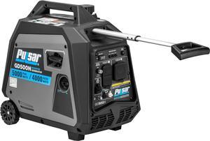 Pulsar Products GD500N, 5000W Portable Super-Quiet Inverter Generator with Telescopic Handle and Wheel, RV-Ready, CARB Compliant, Parallel Ready
