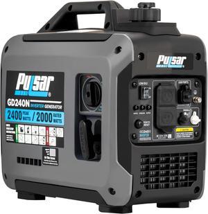 Pulsar 2,400W Portable Gas-Powered Quiet Inverter Generator With USB Outlet & Parallel Capability, GD240N