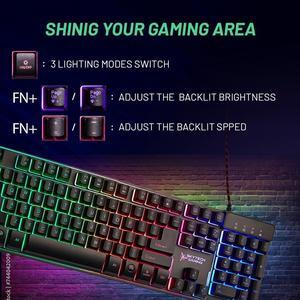 Skytech Gaming Classic K-1000 RGB Gaming Keyboard, 104 Keys USB Wired Keyboard, Customizable Chroma RGB Backlighting, 19 Anti-Ghosting Keys, Multimedia Function Keys, Support Windows 7/10/11 -Black