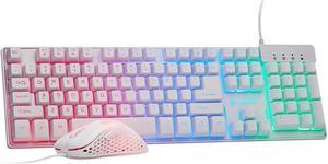 Skytech Gaming Classic RGB Gaming Mouse & Keyboard Combo, Customizable Chroma RGB Lighting, Max 6200 DPI & 104 Keys USB Wired Mouse & Keyboard, Ergonmic Comfortable Feel Design, Color White