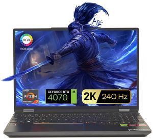 Skytech Gaming Noir 15.3"240Hz- AMD Ryzen 7 8845HS(5.1GHz Turbo Boost), NVIDIA GeForce RTX 4070 8GB, 15.3 QHD 240Hz Display, 16GB DDR5, 1TB PCIe SSD, Wi-Fi 6, Nahimic Audio, RGB Backlit KB, Windows 11