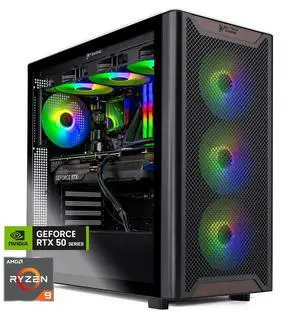 Skytech Chronos Gaming PC Desktop, Ryzen 9 9900X 4.4 GHz (5.6GHz Turbo), NVIDIA RTX 5070 12GB, 2TB Gen4 NVMe SSD, 32GB DDR5 RAM 6000 RGB, 850W GOLD PSU, 360mm ARGB AIO , Wi-Fi, Win 11