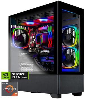 Skytech Azure Gaming PC Desktop, Ryzen 7 7800X3D 4.2 GHz (5GHz Turbo), NVIDIA RTX 5070 12GB GDDR7, 2TB Gen4 NVMe SSD, 32GB DDR5 RAM RGB, 750W GOLD PSU, 360mm ARGB AIO , Wi-Fi, Win 11