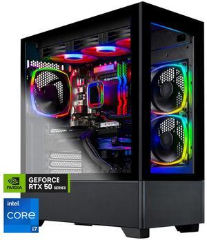 Skytech Azure Gaming PC Desktop, Intel i7 14700F 2.1 GHz (5.3GHz Turbo), NVIDIA RTX 5070 12GB GDDR7, 2TB Gen4 NVMe SSD, 32GB DDR5 RAM  RGB, 750W GOLD PSU, 360mm ARGB AIO , Wi-Fi, Win 11