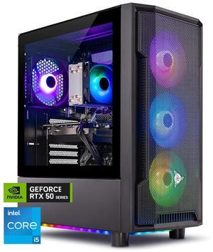 Skytech Shadow Gaming PC Desktop, Intel i5 14400F 2.5 GHz (4.7GHz Turbo), NVIDIA RTX 5060 8GB, 1TB NVMe SSD, 16GB DDR5 RAM 6000, 650W GOLD PSU, Wi-Fi, Win 11