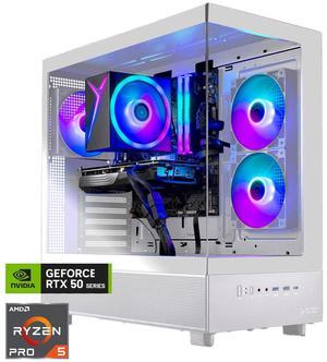 Skytech Azure Gaming PC Desktop, Ryzen 5 7600 3.8 GHz (5.1GHz Turbo), NVIDIA RTX 5060 8GB, 1TB NVMe SSD, 32GB DDR5 RAM 5200 RGB, 650W GOLD PSU, Wi-Fi, Win 11