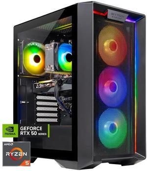 Skytech Nebula Gaming PC Desktop, Ryzen 5 7600 3.8 GHz (5.1GHz Turbo), NVIDIA RTX 5060 8GB, 1TB NVMe SSD, 32GB DDR5 RAM 5200 RGB, 650W GOLD PSU, Wi-Fi, Win 11