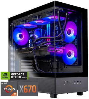 Skytech Azure Gaming PC Desktop, Ryzen 9 9900X3D 4.4 GHz, X670 Motherboard, NVIDIA RTX 5070 Ti 16GB, 2TB Gen4 NVMe SSD, 32GB DDR5 5600 RGB, 850W GOLD ATX 3, 360mm AIO , Wi-Fi, Win 11,Montech XR
