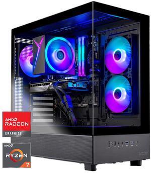 Skytech Azure Gaming PC Desktop, Ryzen 7 7700 3.8 GHz (5.3GHz Turbo), AMD RX 9060 XT 16GB, 1TB Gen4 NVMe SSD, 32GB DDR5 RAM 5200 RGB, 650W GOLD PSU, Wi-Fi, Win 11