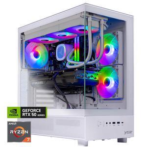 Skytech Azure Gaming PC Desktop, Ryzen 7 9700X 3.8 GHz (5.5GHz Turbo), NVIDIA RTX 5060 8GB, 1TB NVMe SSD, 32GB DDR5 RAM 5200 RGB, 850W GOLD ATX 3 PSU, 360mm ARGB AIO , Wi-Fi, Win 11