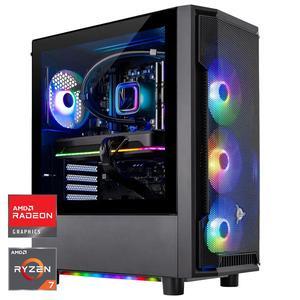 Skytech Shadow Gaming PC Desktop, Ryzen 7 7700X 4.5 GHz (5.4GHz Turbo), AMD RX 7600 8GB , 1TB NVMe SSD, 32GB DDR5 RAM 5200 RGB, 600W GOLD PSU, 240mm ARGB AIO, Wi-Fi, Win 11