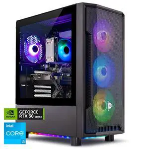 Skytech Shadow Gaming PC Desktop, Intel i3 12100F 3.3 GHz (4.3GHz Turbo), NVIDIA RTX 3050 6GB, 1TB NVMe SSD, 16GB DDR5 RAM 5200, 650W GOLD PSU, Wi-Fi, Win 11