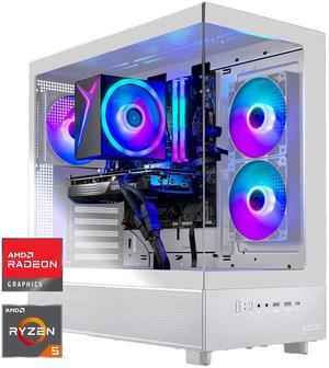 Skytech Azure 3 Gaming PC Desktop, Ryzen 5 9600X 3.9 Ghz (5.4GHz Turbo), AMD RX 9060 XT 8GB, 1TB Gen4 NVMe SSD, 16GB DDR5 RAM 6000, 650W GOLD PSU, Wi-Fi, Win 11