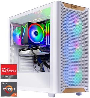 Skytech Chronos 3 Gaming PC Desktop, Ryzen 7 7700 3.8 GHz (5.3GHz Turbo), AMD RX 9060 XT 8GB, 1TB Gen4 NVMe SSD, 32GB DDR5 RAM 5200 RGB, 650W GOLD PSU, Wi-Fi, Win 11,Montech XR Wood