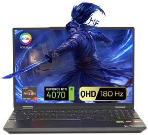 Skytech Gaming Noir 15.3"180Hz- AMD Ryzen 7 8745H(4.9GHz Turbo Boost), NVIDIA GeForce RTX 4070 8GB, 15.3 QHD 180Hz Display, 16GB DDR5, 1TB PCIe SSD, Wi-Fi 6, Nahimic Audio, RGB Backlit KB, Windows 11