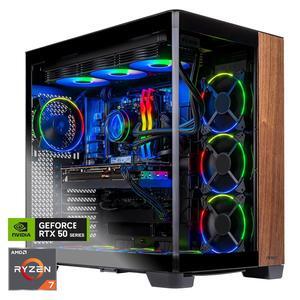 Skytech Prism 4 Gaming PC Desktop, Ryzen 7 9700X 3.8 GHz (5.5GHz Turbo), NVIDIA RTX 5070 Ti 16GB, 2TB Gen4 NVMe SSD, 32GB DDR5 6000, 850W GOLD ATX 3, 360mm AIO , Wi-Fi, Win 11,Antec C8 Curved Wood