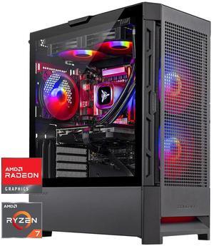 Skytech Gaming Blaze4 Mini Desktop PC, Ryzen 7 7800X3D 4.2 GHz (5GHz Turbo), AMD RX 9060 XT 16GB, 1TB Gen4 NVMe SSD, 32GB DDR5 RAM 5200 RGB, 850W GOLD PSU, 360mm ARGB AIO , Wi-Fi, Win 11