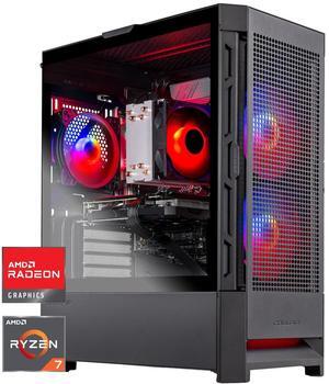 Skytech Gaming Blaze4 Mini Desktop PC, Ryzen 7 5700 3.7 GHz (4.6GHz Turbo), AMD RX 9060 XT 8GB, 1TB NVMe SSD, 32GB DDR4 RAM 3200, 650W GOLD PSU, Wi-Fi, Win 11