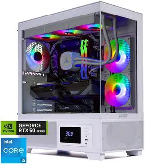 Skytech Gaming Azure 3 Plus Desktop PC, Intel i5 14400F 2.5 GHz (4.7GHz), NVIDIA RTX 5070 12GB, 1TB Gen4 NVMe SSD, 16GB DDR5 RAM 6000, 850W GOLD ATX 3 PSU, 360mm ARGB AIO , Wi-Fi, Win 11