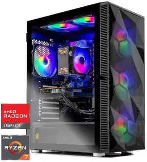 Skytech Gaming Storm Desktop PC, Ryzen 7 7700 3.8 GHz (5.3GHz), AMD RX 9060XT 16GB, 1TB NVMe SSD, 32GB DDR5 RAM 5200, 650W GOLD PSU, Wi-Fi, Win 11