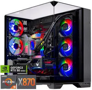 Skytech Gaming O11 Vision Desktop PC, Ryzen 9 9900X 4.4 GHz (5.6GHz), NVIDIA RTX 5070 Ti 16GB, X870 Board, 4TB Gen4 NVMe SSD, 64GB DDR5 RAM 5200 RGB, 850W GOLD ATX 3 PSU, 360mm ARGB AIO , Wi-Fi, Win 1