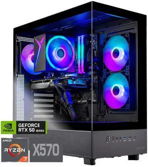 Skytech Gaming Azure 3 Desktop PC, Ryzen 7 5700 3.7 GHz (4.6GHz), NVIDIA RTX 5060 Ti 16GB, 1TB NVMe SSD, 32GB DDR4 RAM 3200, 650W GOLD PSU, Wi-Fi, Win 11