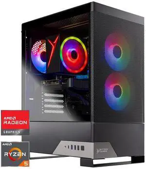 Skytech Gaming Nebula 2 Desktop PC, Ryzen 5 9600X 3.9 Ghz (5.4GHz Turbo), AMD RX 9060 XT 8GB, 1TB Gen4 NVMe SSD, 16GB DDR5 RAM 6000, 650W GOLD PSU, Wi-Fi, Win 11