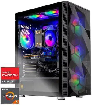 Skytech Gaming Storm Gaming PC, AMD Ryzen 5 5500 3.6GHz, AMD RX 6500XT 4GB, 1TB NVMe SSD, 32GB DDR4 RAM 3200, 650W GOLD PSU, Wi-Fi, Win 11, Desktop