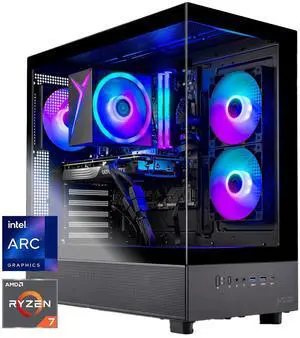 Skytech Gaming Azure 3 Gaming PC, AMD Ryzen 7 5700 3.7GHz, INTEL ARC B580 12GB, 1TB NVMe SSD, 32GB DDR4 RAM 3200, 650W GOLD PSU, Wi-Fi, Win 11, Desktop