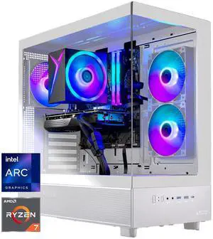Skytech Gaming Azure 3 Gaming PC, AMD Ryzen 7 5700 3.7GHz, INTEL ARC B580 12GB, 1TB NVMe SSD, 32GB DDR4 RAM 3200, 650W GOLD PSU, Wi-Fi, Win 11, Desktop