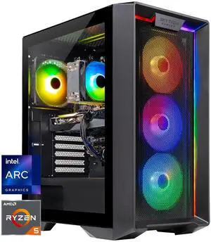 Skytech Gaming Nebula Gaming PC, AMD Ryzen 5 5600X 3.7GHz, INTEL ARC B580 12GB, 1TB NVMe SSD, 16GB DDR4 RAM 3200, 650W GOLD PSU, Wi-Fi, Win 11, Desktop