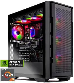 Skytech Gaming Rampage Gaming PC, AMD Ryzen 9 9900X 4.4GHz, NVIDIA RTX 5070 Ti 16GB, 2TB Gen4 NVMe SSD, 32GB DDR5 RAM 6000, 850W GOLD ATX 3 PSU, 360 ARGB AIO , Wi-Fi, Win 11, Desktop