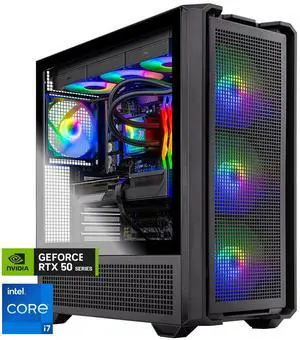 Skytech Gaming Edge Desktop PC, Intel i7 14700F 2.1 GHz (5.3GHz), NVIDIA RTX 5070 12GB, 2TB Gen4 NVMe SSD, 32GB DDR5 RAM 6000 RGB, 850W GOLD ATX 3 PSU, 360mm ARGB AIO , Wi-Fi, Win 11