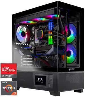 Skytech Gaming Azure 3 Plus Gaming PC, AMD Ryzen 7 7700X 4.5GHz, AMD RX 9070 16GB, 2TB Gen4 NVMe SSD, 32GB DDR5 RAM 6000, 850W GOLD ATX 3 PSU, 360 ARGB AIO , Wi-Fi, Win 11, Desktop