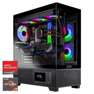 Skytech Gaming Azure 3 Plus Gaming PC, AMD Ryzen 7 7800X3D 4.2GHz, AMD RX 9070 16GB, 2TB Gen4 NVMe SSD, 32GB DDR5 RAM 6000, 850W GOLD ATX 3 PSU, 360 ARGB AIO , Wi-Fi, Win 11, Desktop
