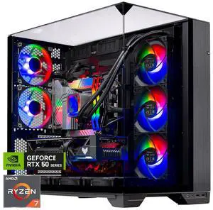 Skytech O11 Vision Gaming PC Desktop, Ryzen 7 9800X3D 4.7 GHz (5.2 GHz Turbo), NVIDIA RTX 5070 Ti 16GB GDDR7, 2TB Gen4 SSD, 32GB DDR5 6000 RGB, 850W GOLD PSU, 360mm AIO , Wi-Fi, Win 11 Home