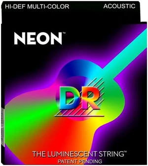 DR Strings - NEON - MULTI COLOR - Acoustic Guitar Strings MED LT NMCA-11 - 11-50 DR Strings - NEON - MULTI COLOR - Acoustic Guitar Strings MED LT NMCA-11 - 11-50