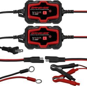 2 Pack 6V 12V Automatic Battery Charger Maintainer Trickle Float Motorcycle Car